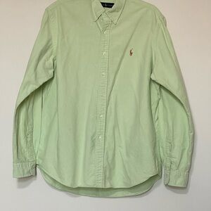 Ralph Lauren Men's Mint Green Button Down Long‎ Sleeve Button Up Shirt XL Cotton